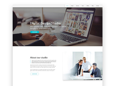 Business blue business homepage ui ux