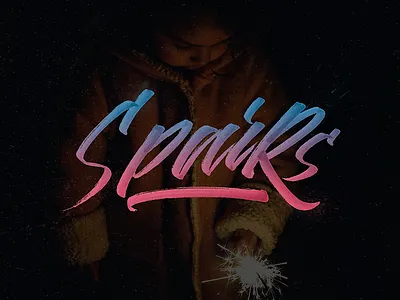 Sparks brush brushtype calligraphy cursive handlettering handmadefont handmadetype lettering script type typo typography