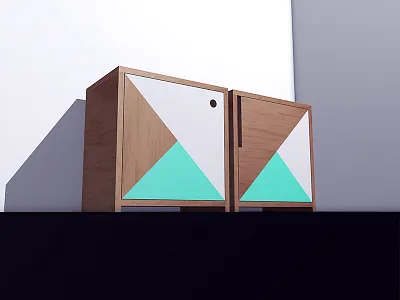 🌝 c4d cinema4d furniture nightstand plywood veneer