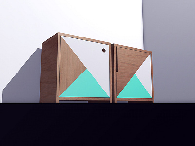 🌝 c4d cinema4d furniture nightstand plywood veneer