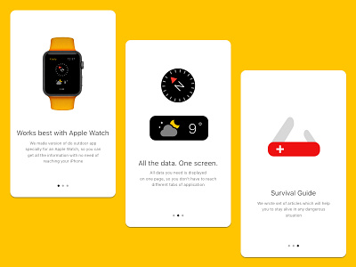 Do Outdoor App Guide app apple watch compass guide ios iphone on boarding onboarding screens start ui ui design