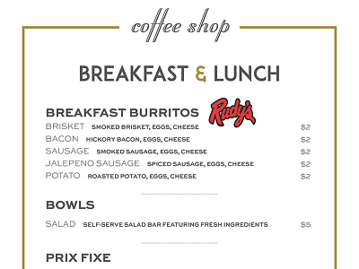 Coffee Shop In Church Menu breakfast church clean coffee shop lunch menu simple