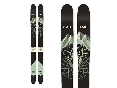 Apostle106 backcountry black dark geometric mountains rmu ski graphics skis snow winter