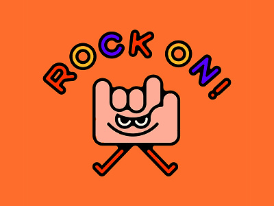 Rock On! color illustration typography vector