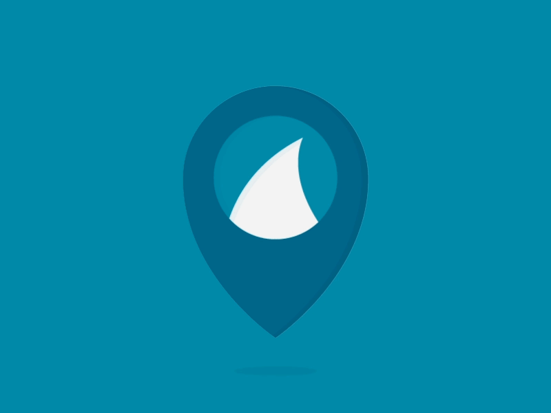 SharkSmart Animated Map Pin app identity illustrator map map pin minimal pin process shark vector