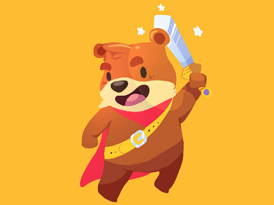 Gara, The Knight Bear bear beargara character design final fantasy knight magic mascot sword