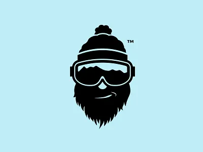 Smokey's Ski Adventures beard classic clean crisp hipster logo modern simple smirk snowboard toque winter
