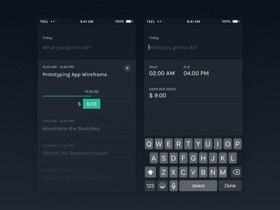 Time & Earnings Tracker app app design appdesign dailyui dailyuico interaction interaction design ui ui design uidesign uiux uxdesign