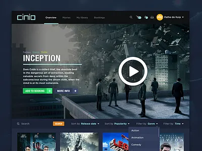 The Big Screen Just Got Bigger black booking cinema design grey interface movies selection ui user ux