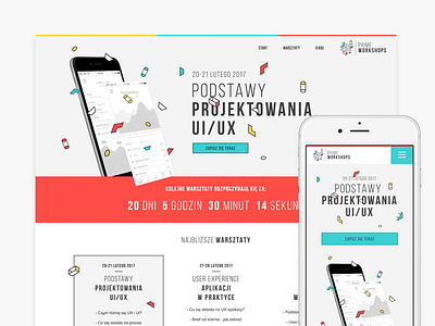 PrimeWorkshops geometric landing page ui ux webdesign workshop