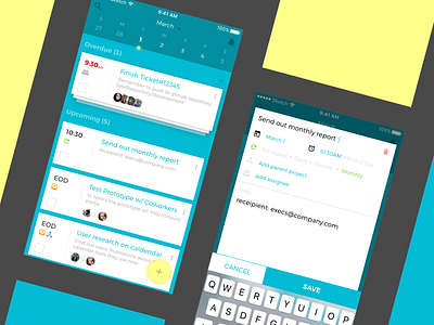 To-do List App app calendar material mobile task teal to do list ui ux yellow