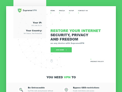 Vpn Service firewall landing privacy service supreme ui ux vpn web