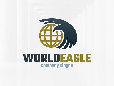 World Eagle Logo Template bird eagle global globe international logo vector world