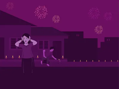 Diwali... The crackers are louder. celebrations design diwali festival illustration india