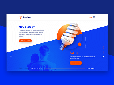 ILLUMINA – UI DESIGN CONCEPT flat homepage interaction interface landing page light bulb material ui ux web website