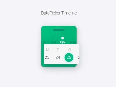 Datepicker Timeline android badoual calendar datepicker flat green library monii timeline yannick