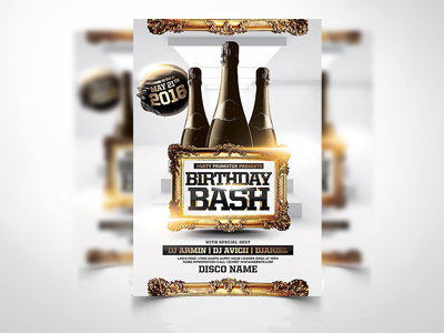 Birthday Bash Flyer anniversary balloons bash birthday