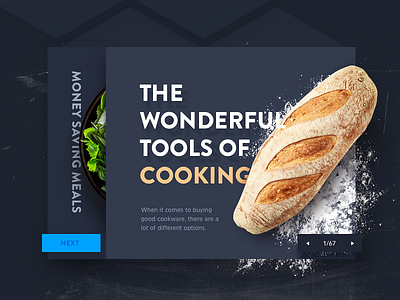 Food Article 3d app article bread clean flat flour food salad ui web website