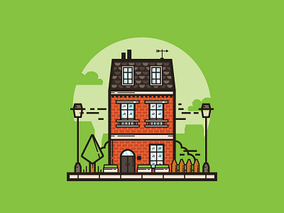 France House dribbble evesnowtear flat france green house vector