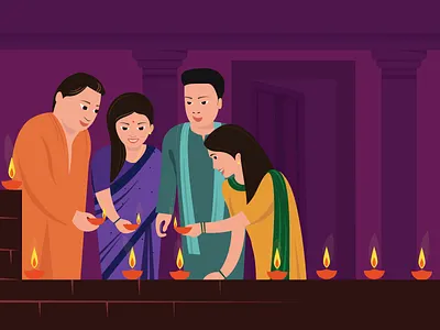 Diwali. Go where the lights are brighter....... celebrations design diwali festival home illustration india lights