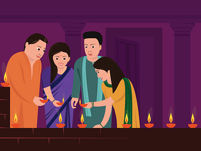 Diwali. Go where the lights are brighter....... celebrations design diwali festival home illustration india lights