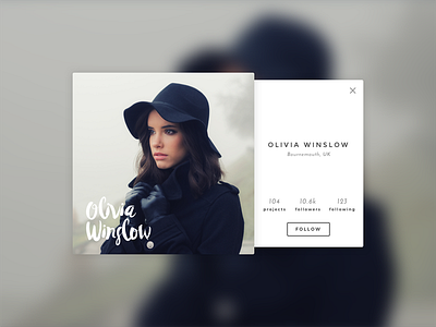 User Profile clean dailyui minimalist photography typography ui userprofile