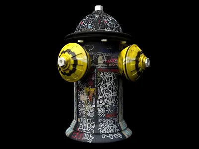 Graffiti Art on the Fire Hydrant 3d art c4d cinema4d design fire hydrant rendering