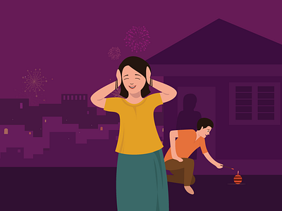 Diwali. Go where the crackers are louder......... celebrations design diwali festival illustration india