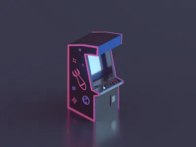 Tiny arcade machine 3d 3d modeling arcade blender game isometric low poly machine model retro