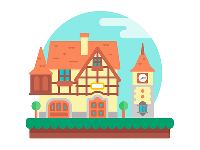 Epcot Germany building disney disney world epcot europe germany graphic house icon illustration travel vacation