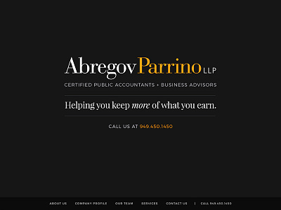 DailyUI #003 - landing page 003 accountant bottom menu bottom nav cpa dailyui landing landing page orange