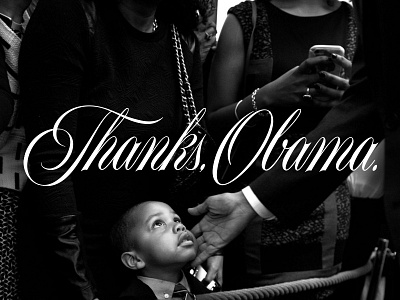 Thanks, Obama. lettering script thanks obama vector