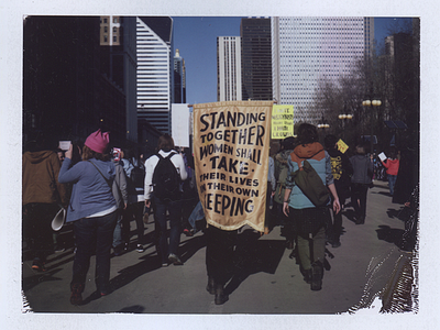 Womens March banner feminism flag hand painted march politics