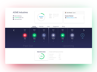 CRM Welcome Screen crm customer success dapulse timeline