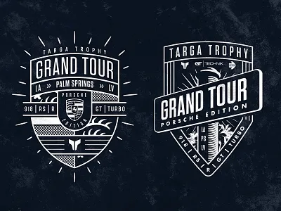 TT Grand Tour PE badge event grand tour graphic porsche racing street sign