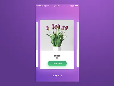 Tulips app flowers ios mobile pagination sketch swipe tulips walkthrough