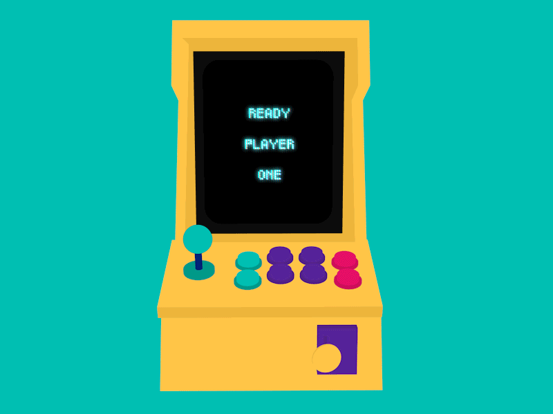 Ready Player One 3d arcade c4d gif loop retro