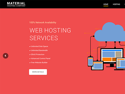 Material Web Hosting WordPress Theme + WHMCS domains hosting hosting template html hosting template material material hosting template shared hosting vps hosting web hosting whmcs hosting template whmcs template
