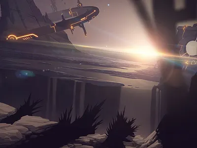 Substance IOS game alien flare game illustration ios landscape lens planet river sci fi substance sun