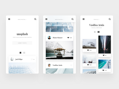 Unsplash website concept #1 design layout mobile sketch ui ux web