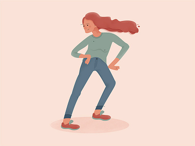 Redhead 2d dribbble face girl hair illustration illustrator photoshop redhead wind