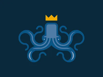 Simple Kraken crown curves flat geometry kraken norse octopus simple