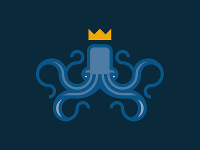 Simple Kraken crown curves flat geometry kraken norse octopus simple