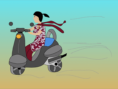 Mom in her Scooty birthday illustration mom