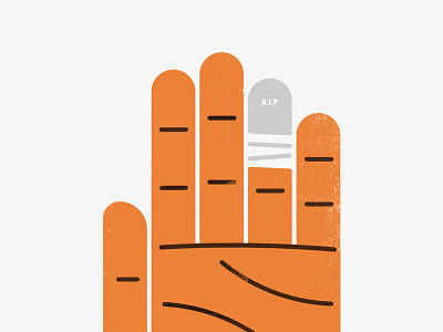 Dead Finger bouldering climbing finger gravestone hand illustration simple texture