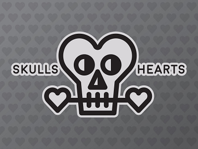 Skulls + Hearts Part 2 hearts illustration skulls stickers