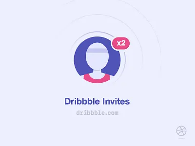 x2 Dribbble Invites design dribbble flat icon illustration invitation invite invites prospects vector