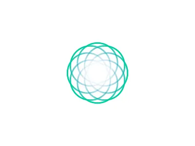 Concept Logo blue circular concept geometric gradient green institutional mandala simple transparent