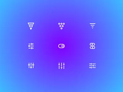 Rejected Filter Icons design filter icon icon style illustration product settings toggle