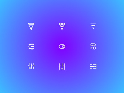 Rejected Filter Icons design filter icon icon style illustration product settings toggle